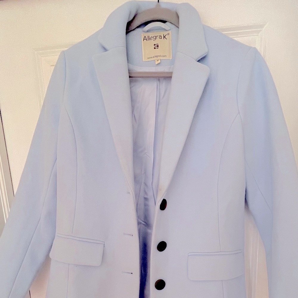 Powder blue blazer . Lined . Womens medium